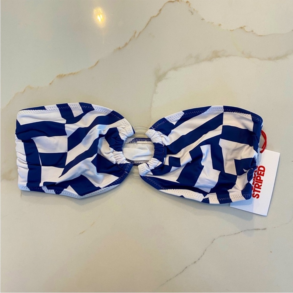 Tati broken stripes bikini TOP only Sz L